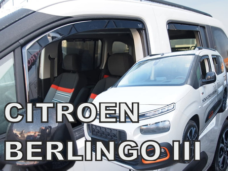 Owiewki przód+tył CITROEN BERLINGO III 5d 2018R→(+OT) LOV (opuszczane tylne szyby)