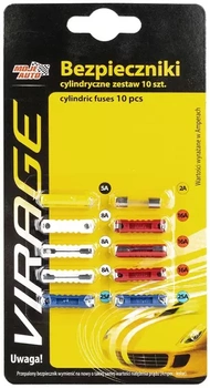 Bezpieczniki płytkowe cylindryczne 10szt