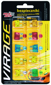 Bezpieczniki płytkowe UNI 10szt