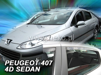 Owiewki przód+tył PEUGEOT 407  4 d  2004-2010r.(+OT) SEDAN